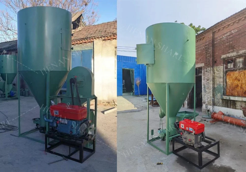 Small Farm Feed Mixer Mill Poultry Corn Feed Crusher and Mixer Grinder Machine