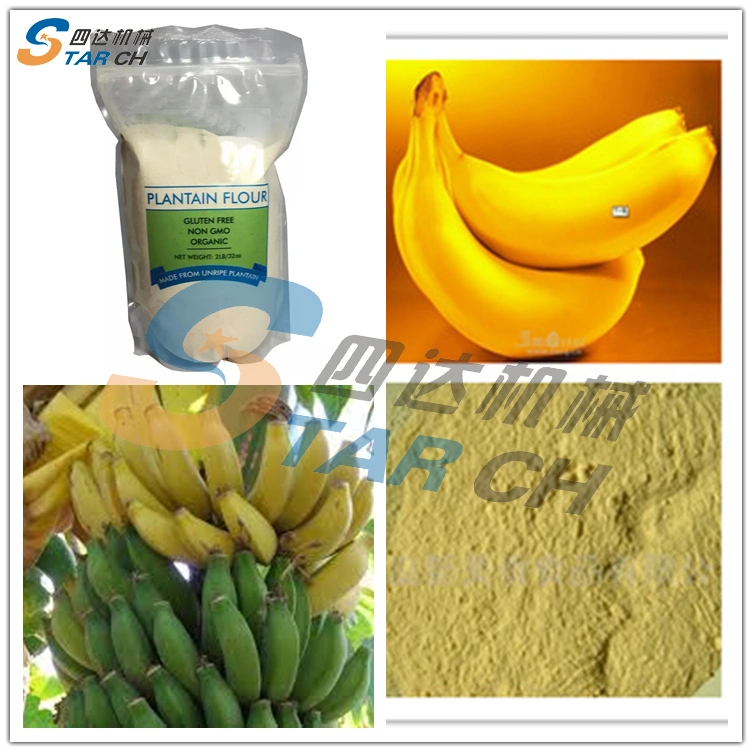 Green Banana Flour Powder Processing Line Plantain Flour Drying and Milling Sifting Machines